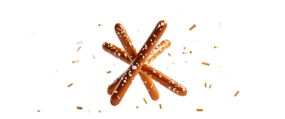 Artistic Salted Pretzel Toss in Motion Transparent PNG for Food Photography and Digital Design Projects