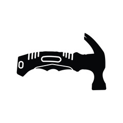 Claw Hammer Vector Illustration, Industrial Hammer Tool Vector Graphic, Flat Hammer Vector Icon
