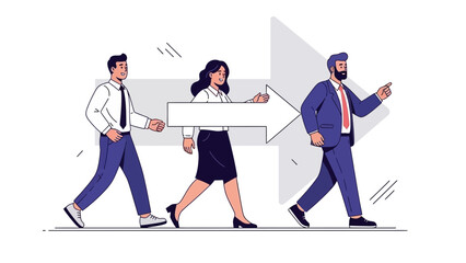 Fototapeta premium Business Team Collaboration and Direction, Teamwork Leading to Success