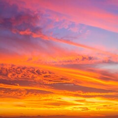 Obraz premium Colorful vibrant sunset painting the sky with orange, pink, and purple hues