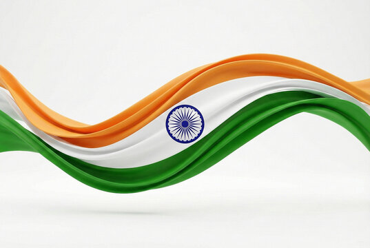 Indian flag waving banner on white background for Republic Day and Independence Day