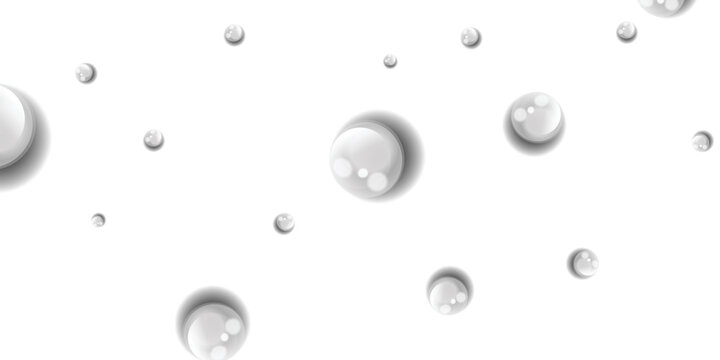 Realistic water droplets and bubbles isolated on transparent background clean liquid texture