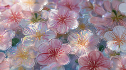 Cute Flower Puffy Sticker Background Wallpaper