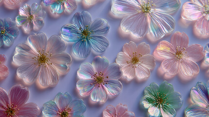 Cute Flower Puffy Sticker Background Wallpaper