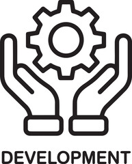 Hands Holding Gear Development Concept