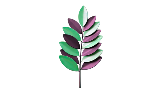 Alternating Green and Black Leaf Stem - Powered by Adobe