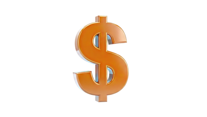 3D Orange Dollar Sign