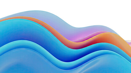 Abstract Wavy Layers of Blue, Orange, and Purple