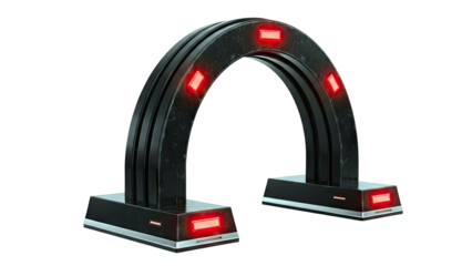 Futuristic Archway with Red Lights