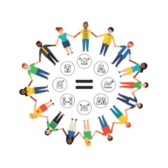 A group of people holding hands