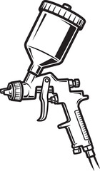 Pneumatic paint spray gun vector illustration for automotive finish