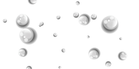 Realistic water droplets and bubbles isolated on transparent background clean liquid texture