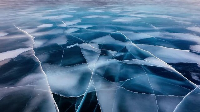 Generative Nature: Cinematic loop of icy fog sheets forming geometric patterns with hypnotic motion