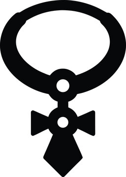 nuer marriage necklace silhouette vector illustration on transparent background