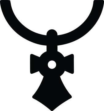 nuer marriage necklace silhouette vector illustration on transparent background