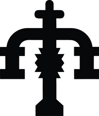 Obraz premium navajo water symbol silhouette vector illustration on transparent background