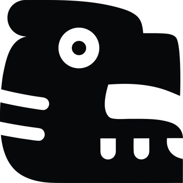mixtec codex glyph silhouette vector illustration on transparent background
