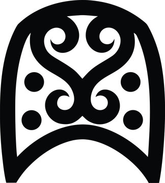 maori facial tattoo moko outline silhouette vector illustration on transparent background