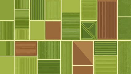 Geometric Fields: A meticulously designed pattern of geometric fields, showcasing a diverse array of shapes, colors, and textures, creating a harmonious and abstract portrayal of agricultural land.