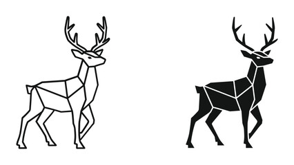 Fototapeta premium Geometric deer silhouette artwork design