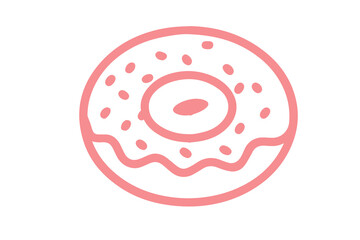 Red Outline Of A Donut With Sprinkles On Black Background doughnut food