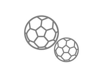 Fototapeta premium Two Soccer Balls Outline Icon on Black Background graphic design