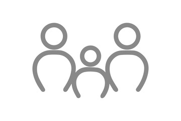 Family Icon Outline on Black Background image