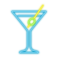 Neon Martini Glass