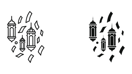Obraz premium Elegant lantern illustration for cultural celebrations
