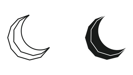 Obraz premium Crescent moon symbol in different styles