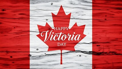Festive canadian victoria day celebration with a weathered flag background and prominent maple leaf design