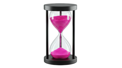 Hourglass with pink sand