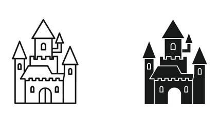 Simple black and white castle illustration © Fahad