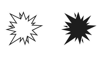 Explosion symbol in black and white color © fahad