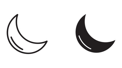 Obraz premium Crescent moon symbols in different styles