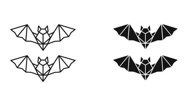 Geometric bat silhouette design elements