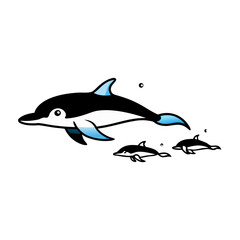 vector illustration of a dolphin