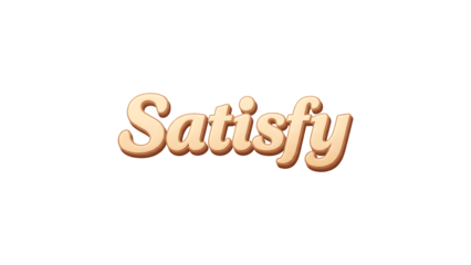 Golden Satisfy Text 3D Logo Design for Business Success and Motivation