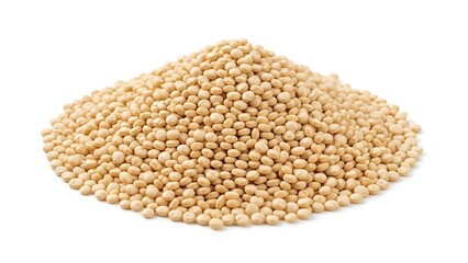 Pile of chickpeas on a white background