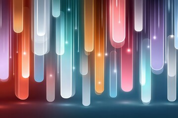 Vibrant digital lines cascade over a blue and purple gradient background, creating a futuristic neon artwork for tech and design projects.