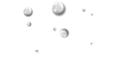 Realistic water droplets and bubbles isolated on transparent background clean liquid texture
