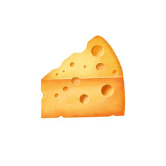 slice cheese watercolor illustration