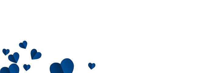 A lonely blue heart on a transparent background. Valentine's Day paper cutout decoration.