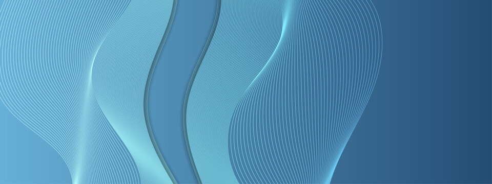 Professional blue background with vertical flowing wave lines and technical mesh textures