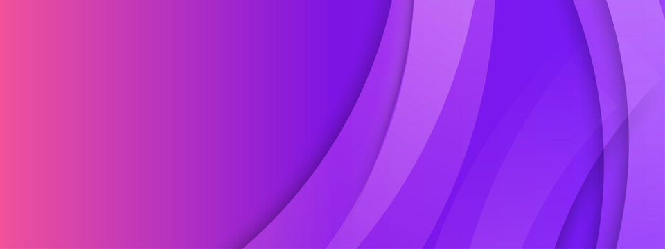 Bold abstract background with sweeping circular curves in vibrant pink and purple gradients