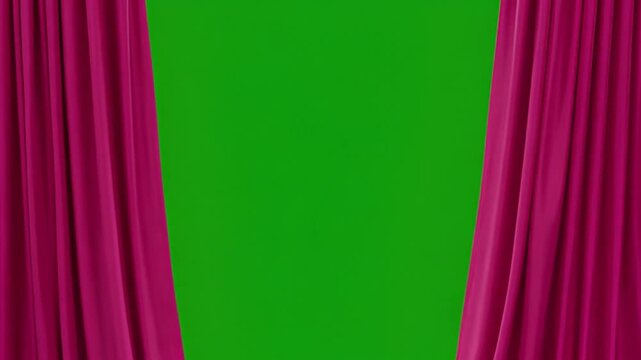 Pink Velvet Curtains Opening Green Screen Animation Stage Reveal