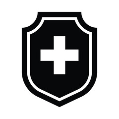 Obraz premium Medical Shield, Health Protection Icon Set, Health Care Sign Symbol Icon. 