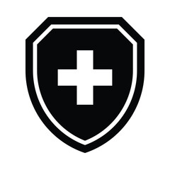 Obraz premium Medical Shield, Health Protection Icon Set, Health Care Sign Symbol Icon. 