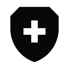 Obraz premium Medical Shield, Health Protection Icon Set, Health Care Sign Symbol Icon. 