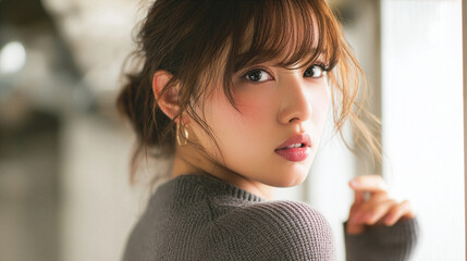 若い日本人女性のポートレート